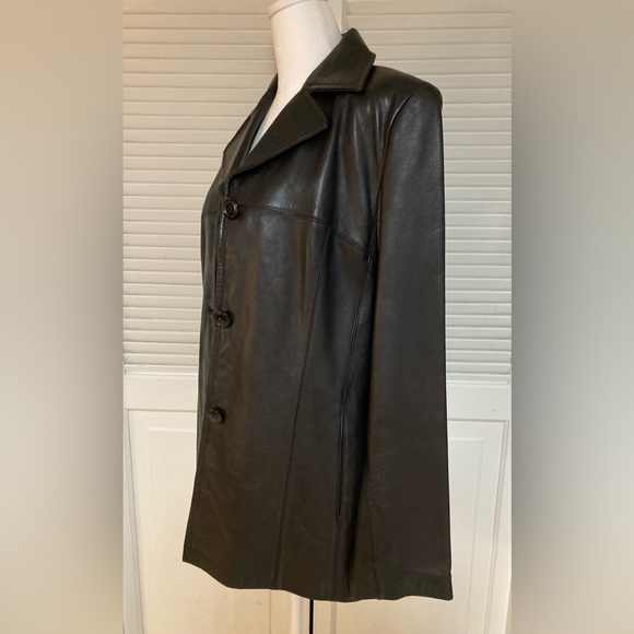 EUC Nine West Leather Jacket Size Medium - Picture 4 of 11